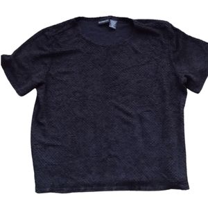 Bn) George Women’s Black Textured Top | Size 16W / XL (16–18)